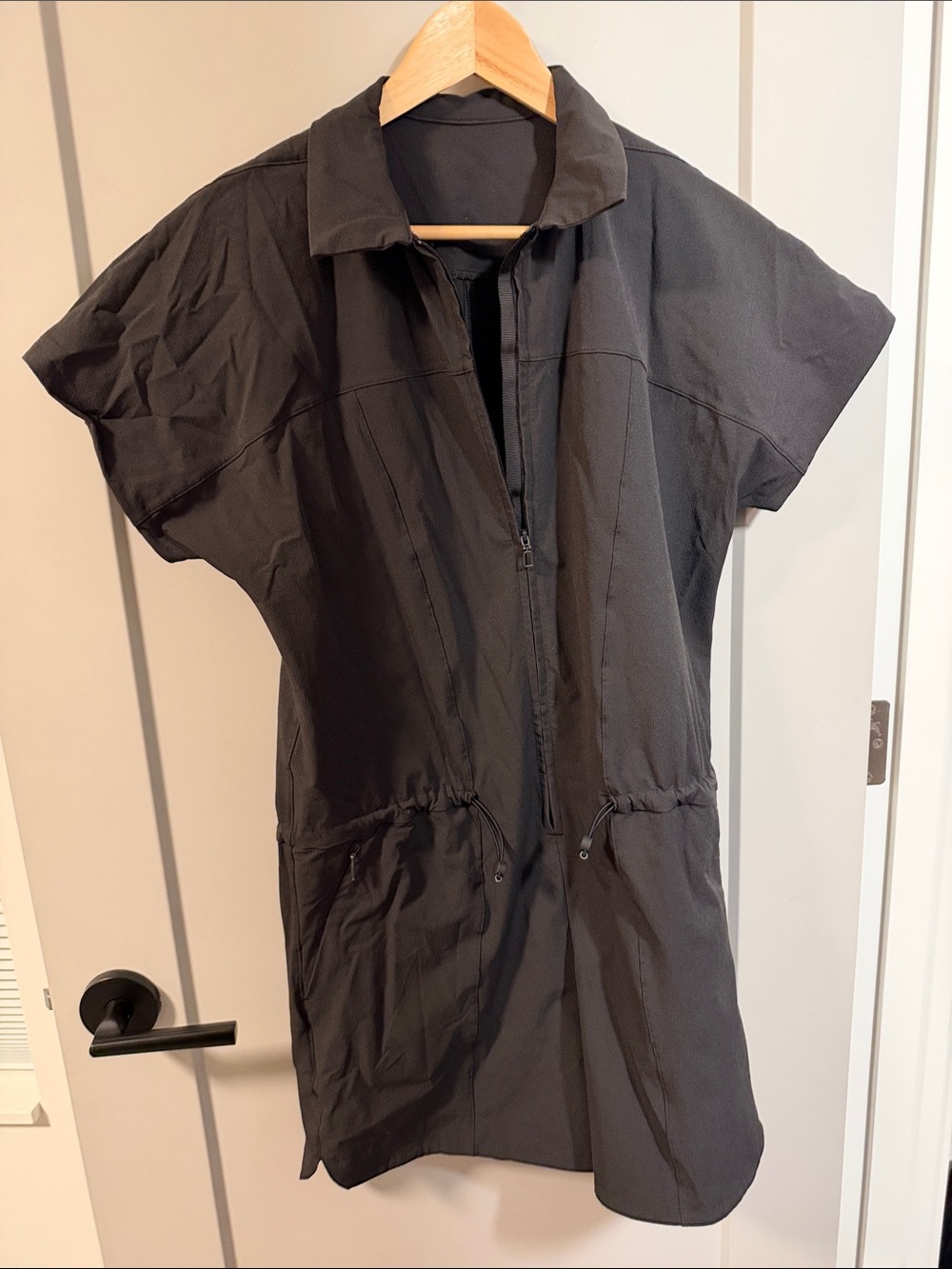 lululemon athletica Black Short-Sleeve Zip Romper